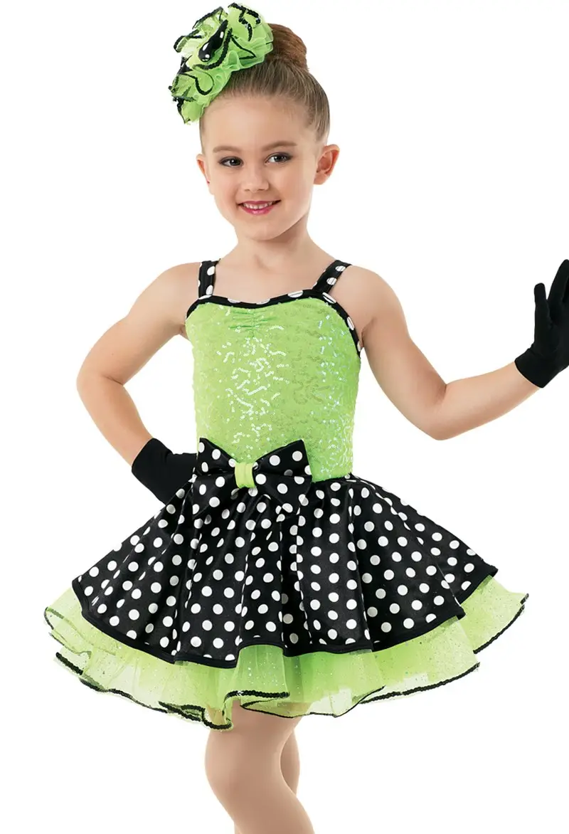 Weissman | Polka-Dot Neon Sequin Party Dress