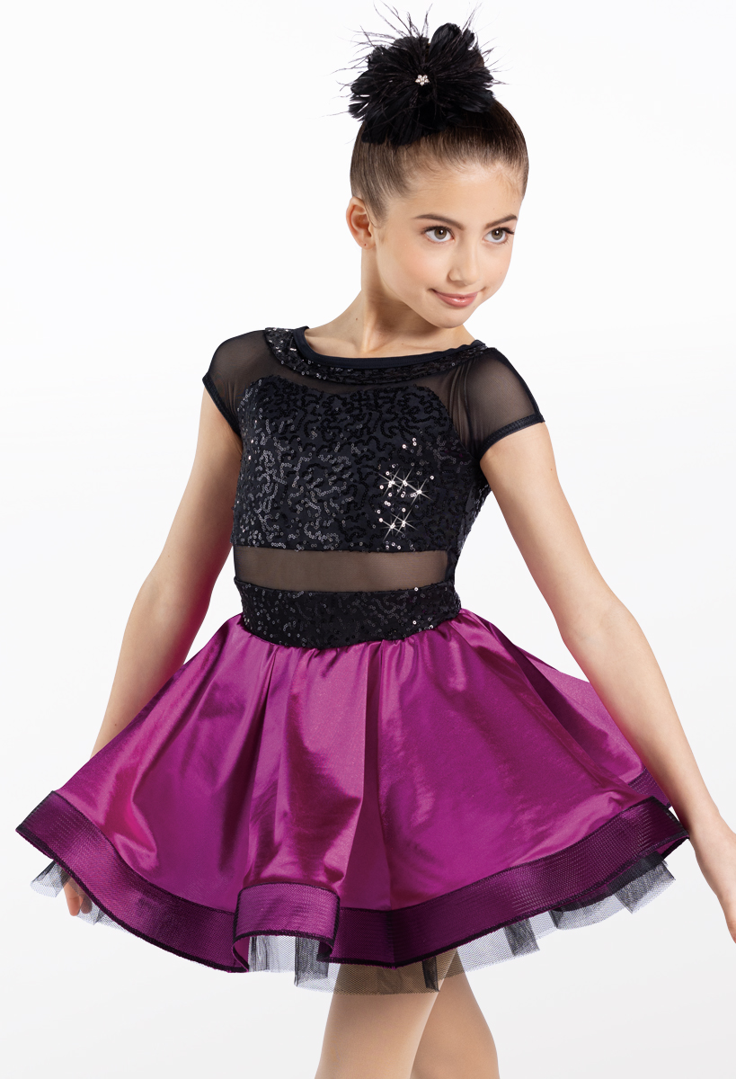 Cap Sleeve Dress with Satin Skirt | Weissman®