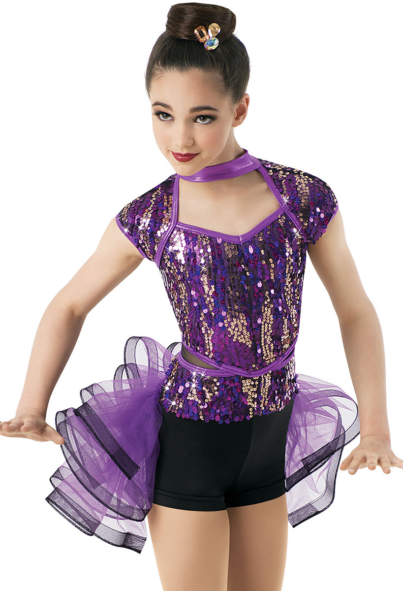 Details about / Child Large Jazz Bustle Unitard Dance Costume Capri w// Bustle BLUE