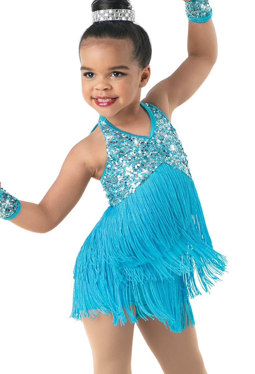V-Neck Biketard with Fringe Skirt | Weissman®