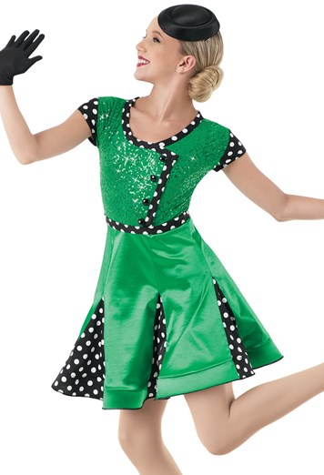 Weissman® Retro Cap Sleeve Polka Dot Dress 