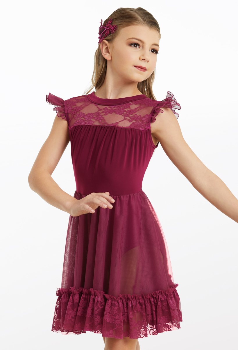 D222081 JOURNAL STANDARD×WAXMAN BROTHERS Lace Ruffle Sleeve Day Dress | Weissman®