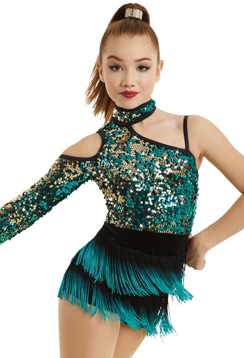 Weissman dance costume BIG GIRLS DON'T hotsell CRYnSilver sequins flapper fringe LC