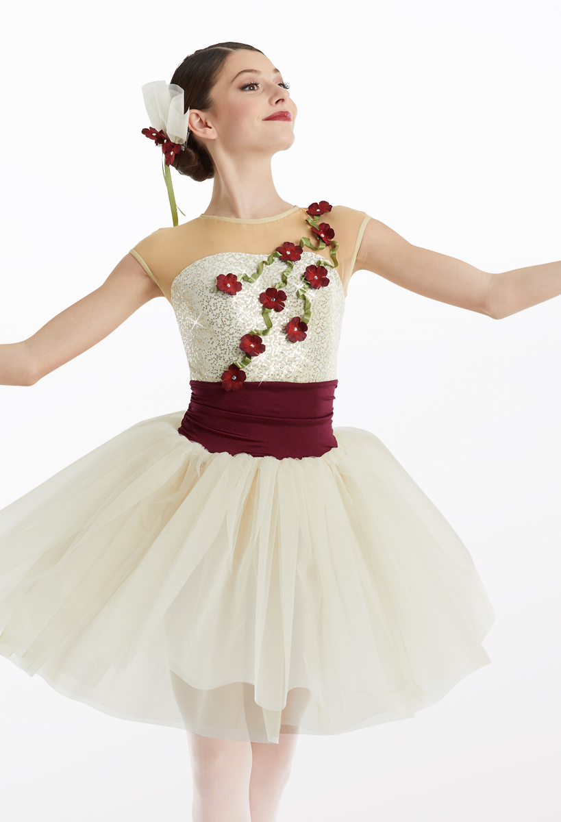 パーティードレス Waltzing Blooms Ballerina Dress Cherry Blossom Velvet Tutu Dance Dress | Weissman®