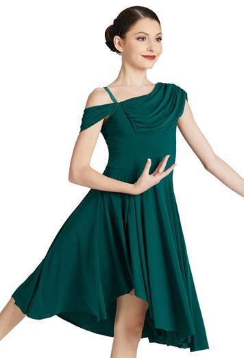 Draped Neck Asymmetrical Sleeve Dress | Weissman®