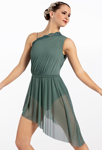 Lace Trim One Shoulder Dress | Weissman®
