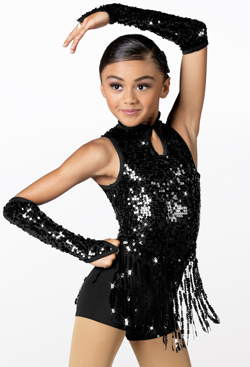 Ultra Sparkle Sequin & Fringe Biketard | Weissman®