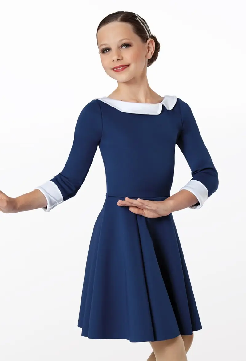 navy blue swing dress Willow Merino Wool Swing Dress - Marine Blue – Willow Swing Dress main image 1