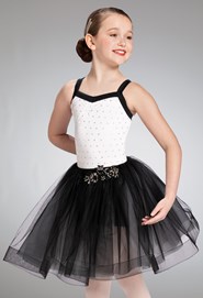 MiDee Jazz Dance Costume Golden Metallic Foiled Spandex Performance Dress for Girls
