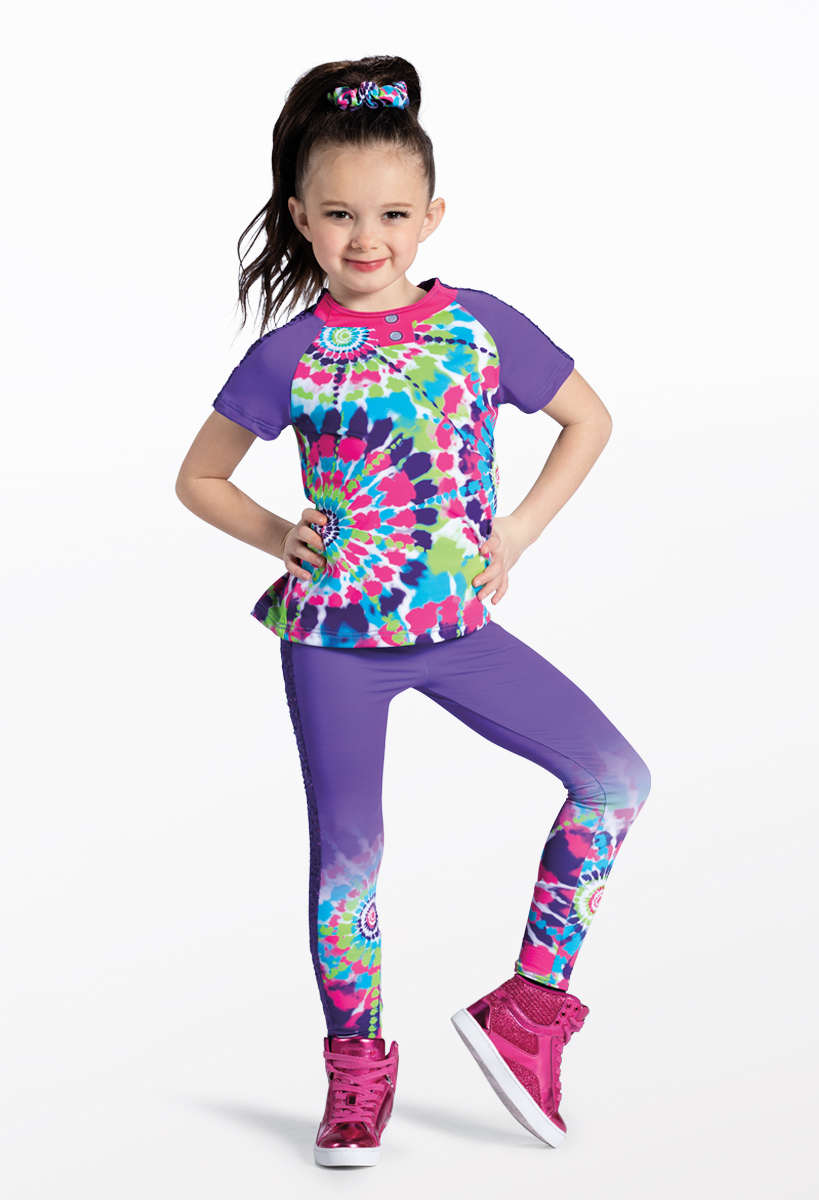 Tie-Dye Tee And Leggings Dance Costume 