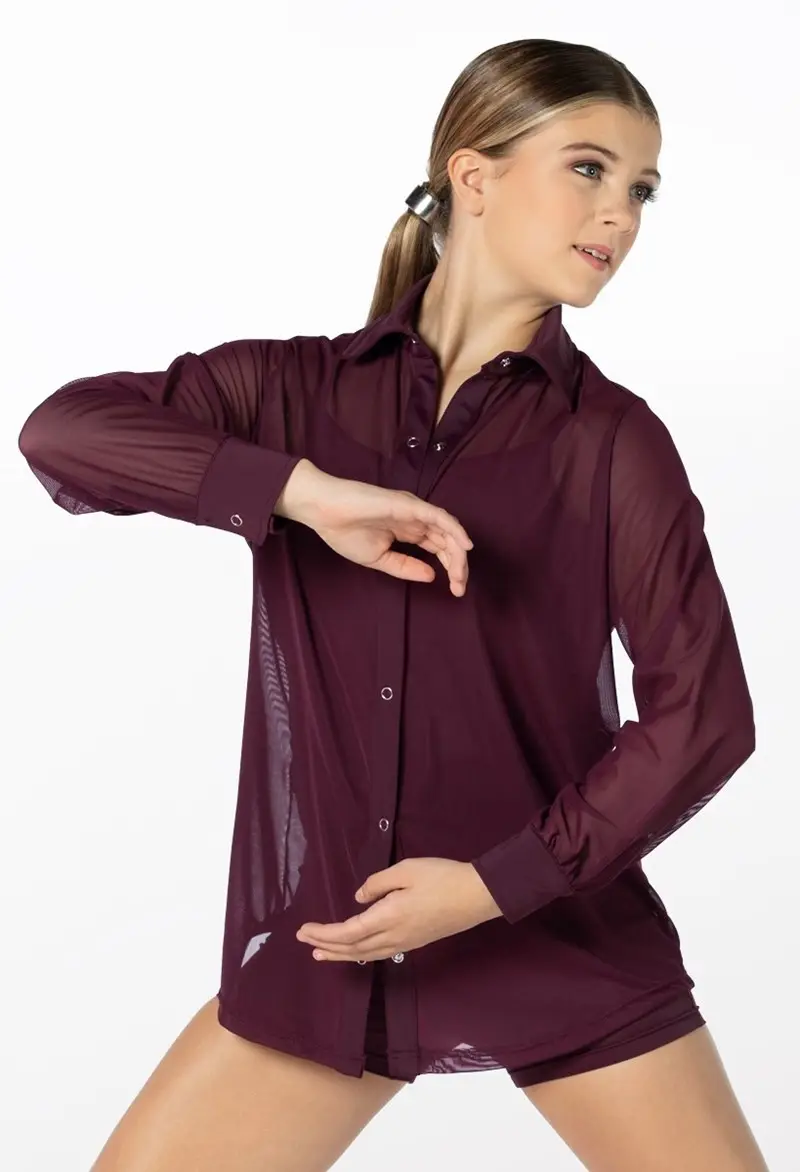 contemporary t shirt dress dance costume Collared Overshirt Dance Costume Set