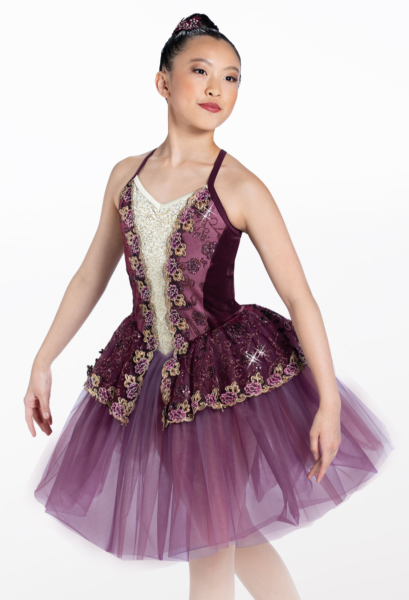 パーティードレス Waltzing Blooms Ballerina Dress Paneled Sequin Velvet Dance Dress | Weissman®