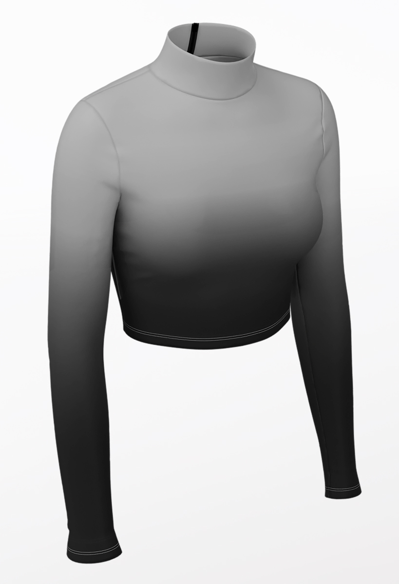 Ombre Custom Long Sleeve Crop Top 