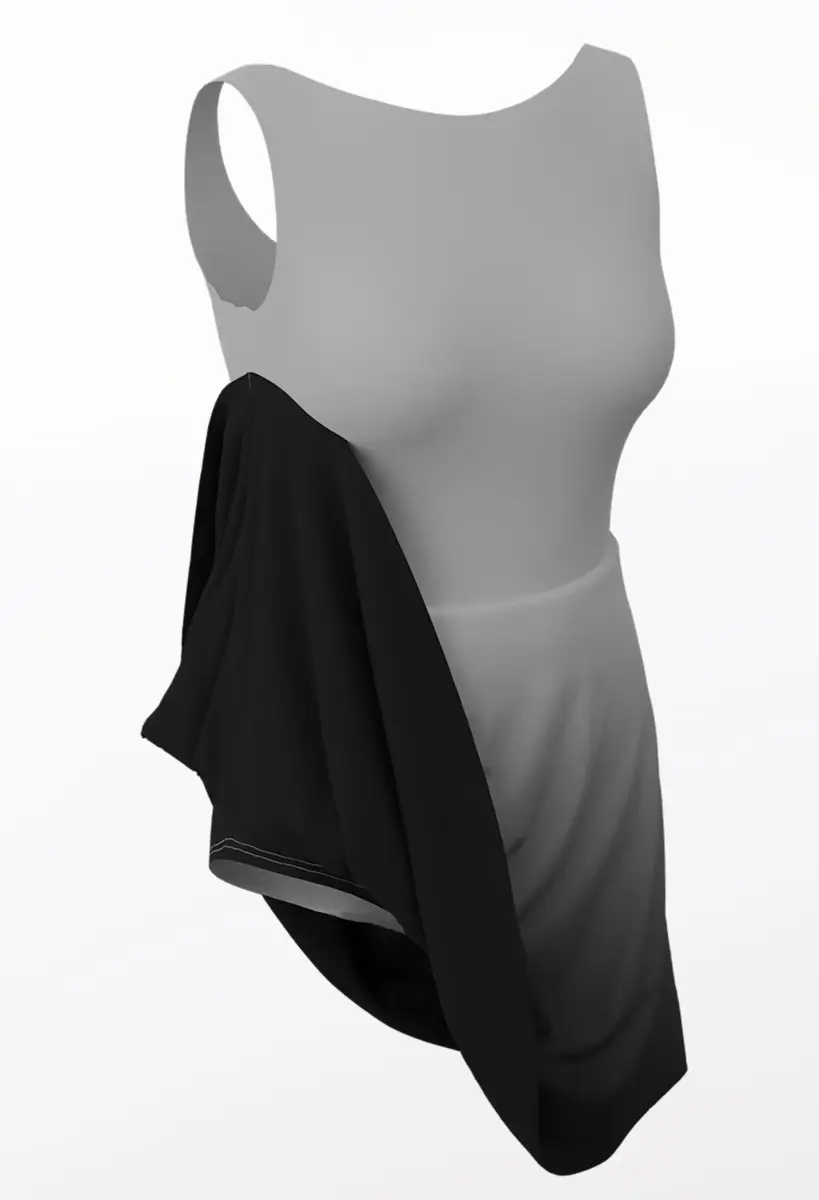 blue dress for baby girl Prisella Beige to Black Ombre One-Shoulder Gown, Elegant Occasionwear main image 1