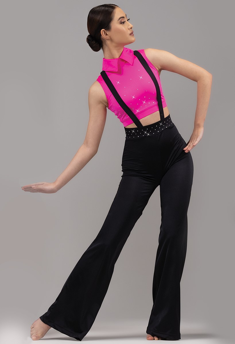 Dance Costume offers Competition Size Adult Medium Jumpsuit Pantsuit Suspenders Overall