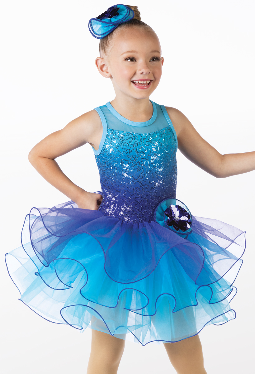 Sequin Ombre Mid Tutu Kids Dance Dress | Weissman®