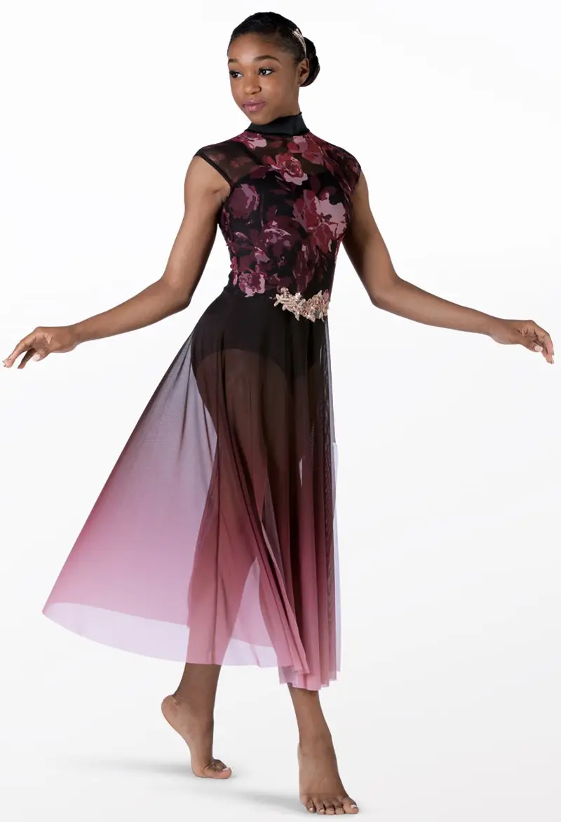 Printed Floral Mesh Lyrical Dress | Weissman