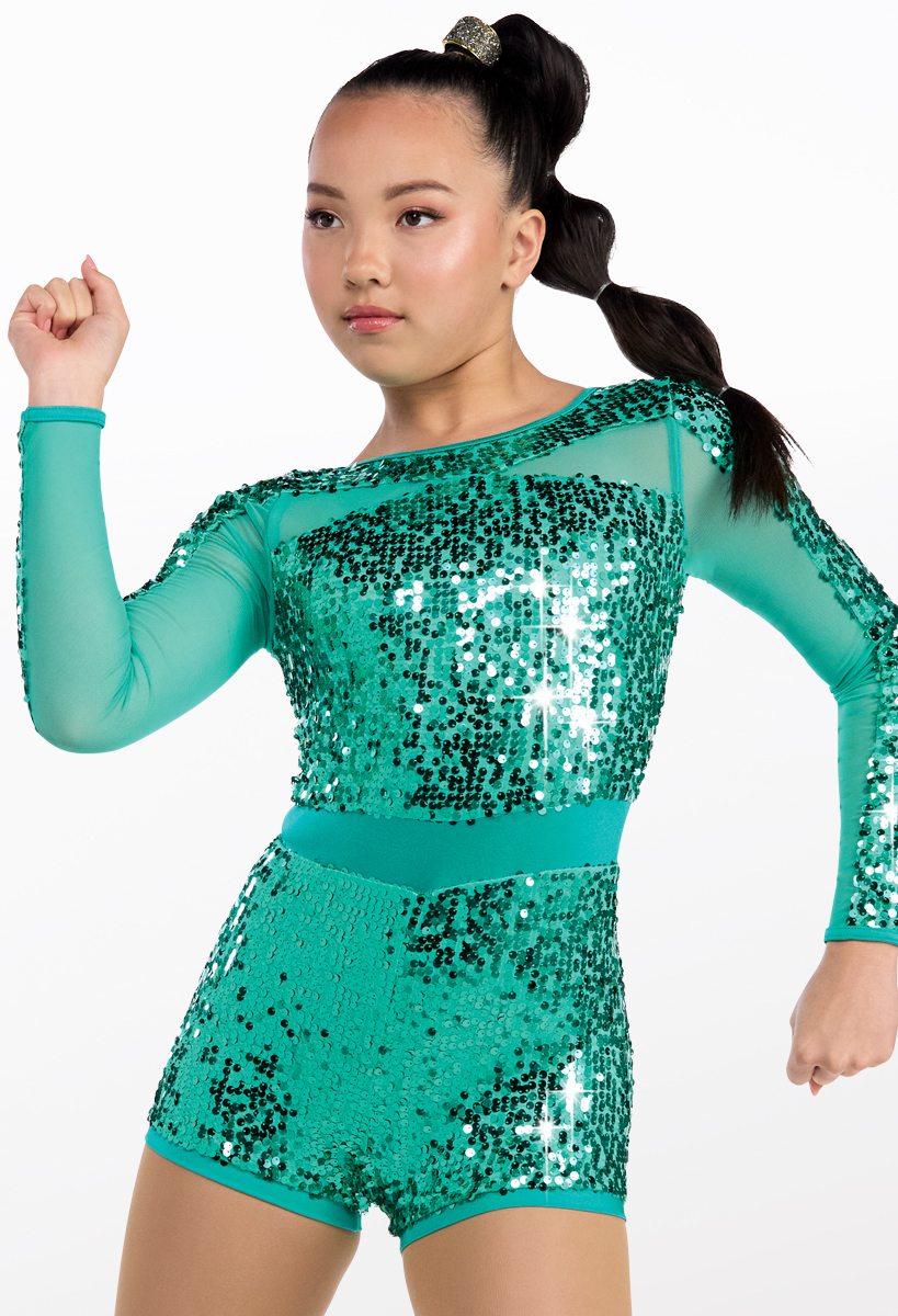 Sequin And Mesh Cutout Dance Costume | Weissman®