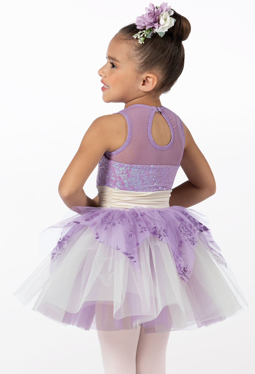 strapless open back dress Purple & White Tulle Dress – Mace & Co Kids main image 1