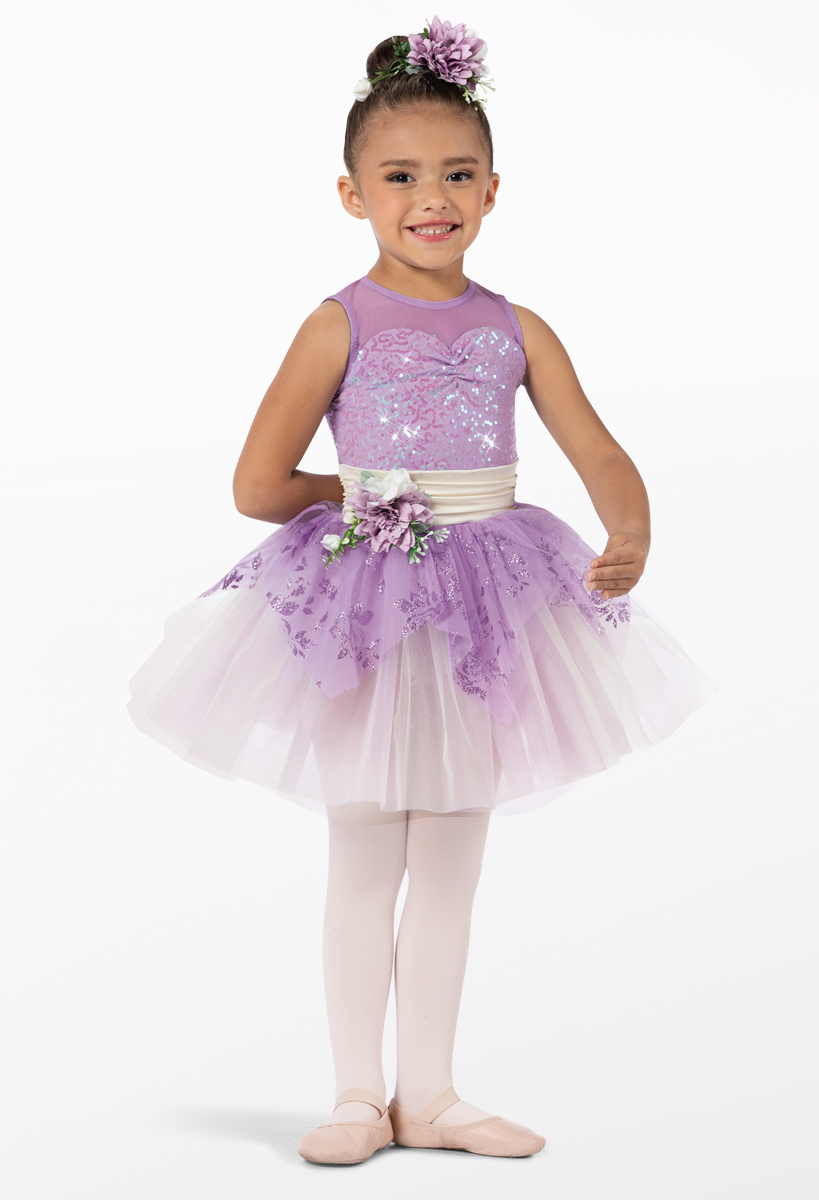 Kids Sequin Floral Tutu Dance Costume | Weissman® display picture 1