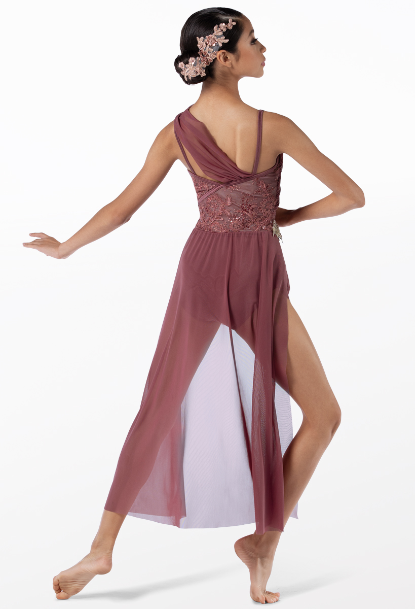 Asymmetric Mesh Draped Dance Dress | Weissman Asymmetric Mesh Draped Dance Dress | Weissman