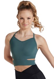 Dance France Sports Bra size Adult Small ~ Teal Turquoise Blue Green