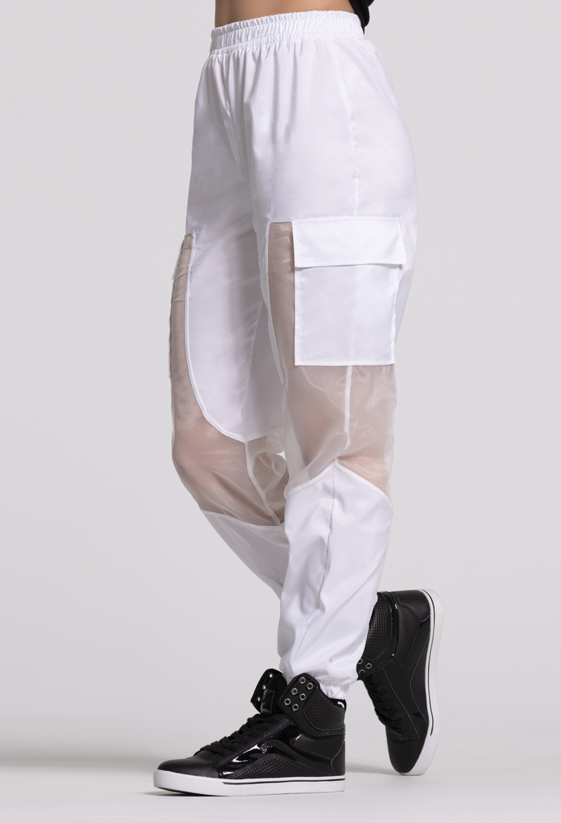 Sheer Organza Inset Cargo Pocket Pants | Weissman®