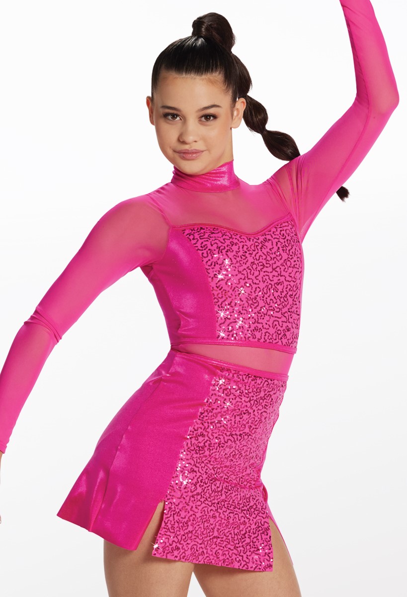 WEISSMAN Dance hot jazz tap black hot pink sequin Electric Fashion 10573 Adult MA