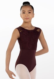 Adult Large Tank Style Lace Leotard with Built-In Bra - Amethyst - Lindens  Dancewear