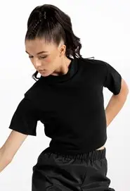 High Neck Cropped Tee