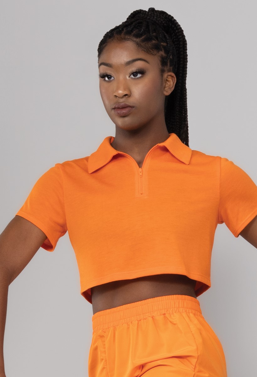 Half-Zip Collared Polo Top For Dance | Balera™