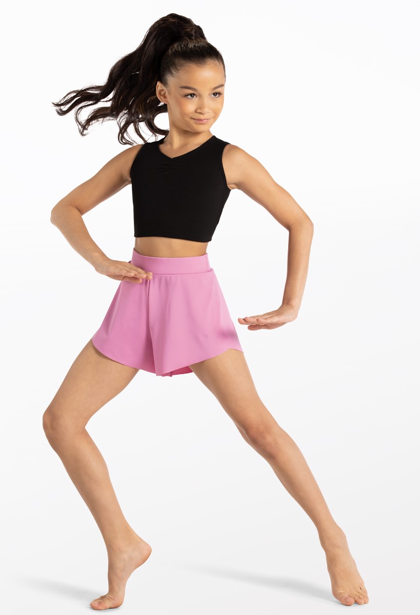Flowy Tulip Hem Overlay Dance Shorts | Balera™