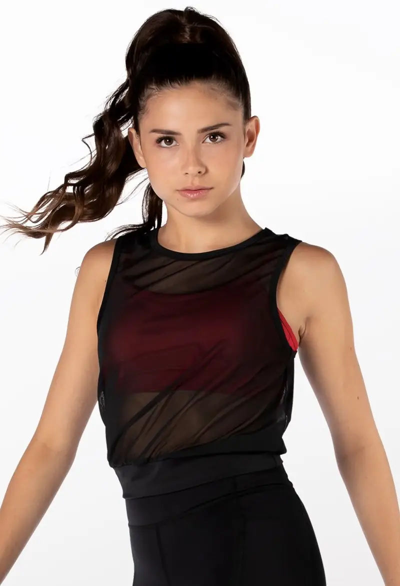 Sheer Power Mesh Cropped Dance Tank Top | Balera™