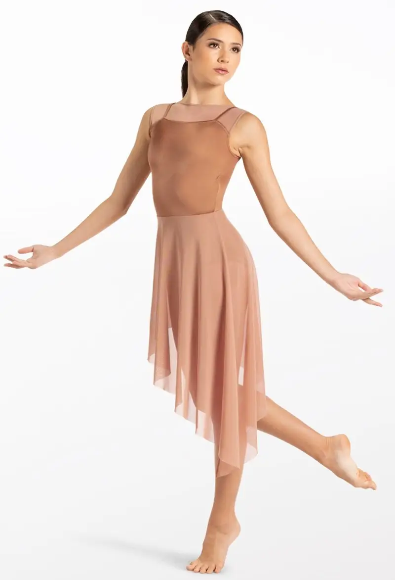 Power Mesh Asymmetric Hem Dance Dress | Balera