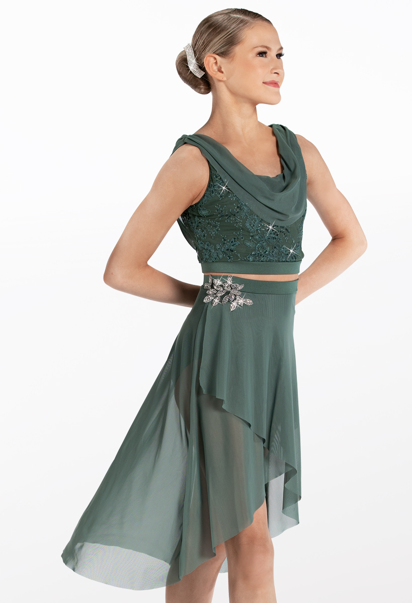 りん様 （V＆Lavov＆Band＆DancePracticeBehind） Cowl Neck Top & Wrap Skirt Dance Set | Weissman®