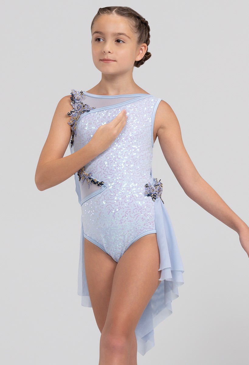 Weissman dance costume lyrical dress leotard white THE GARDEN hot 12377 child MC