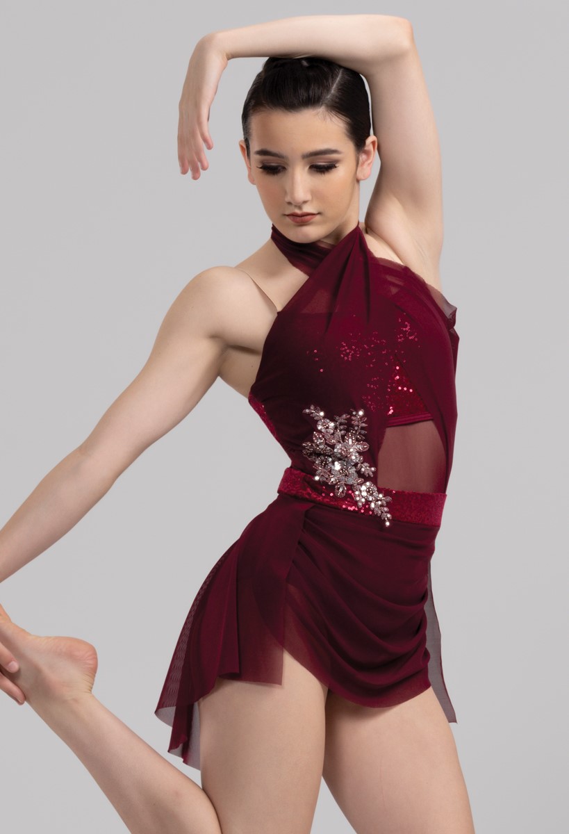 Burgundy deals dance costume