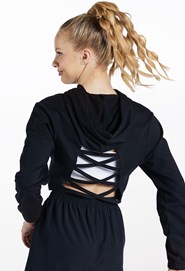 Cutout Laced Back Hoodie