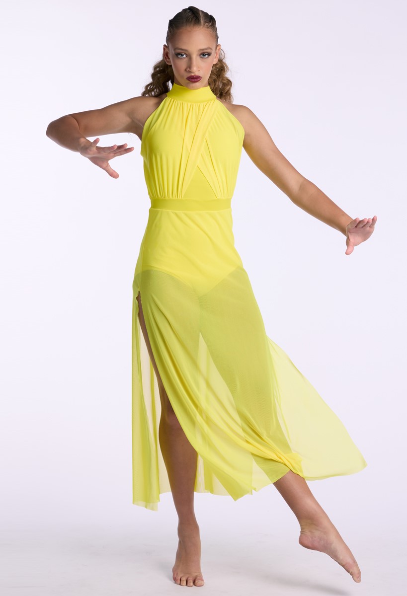 Crisscross Mesh Maxi Lyrical Dance Dress | Balera Crisscross Mesh Maxi Lyrical Dance Dress | Balera
