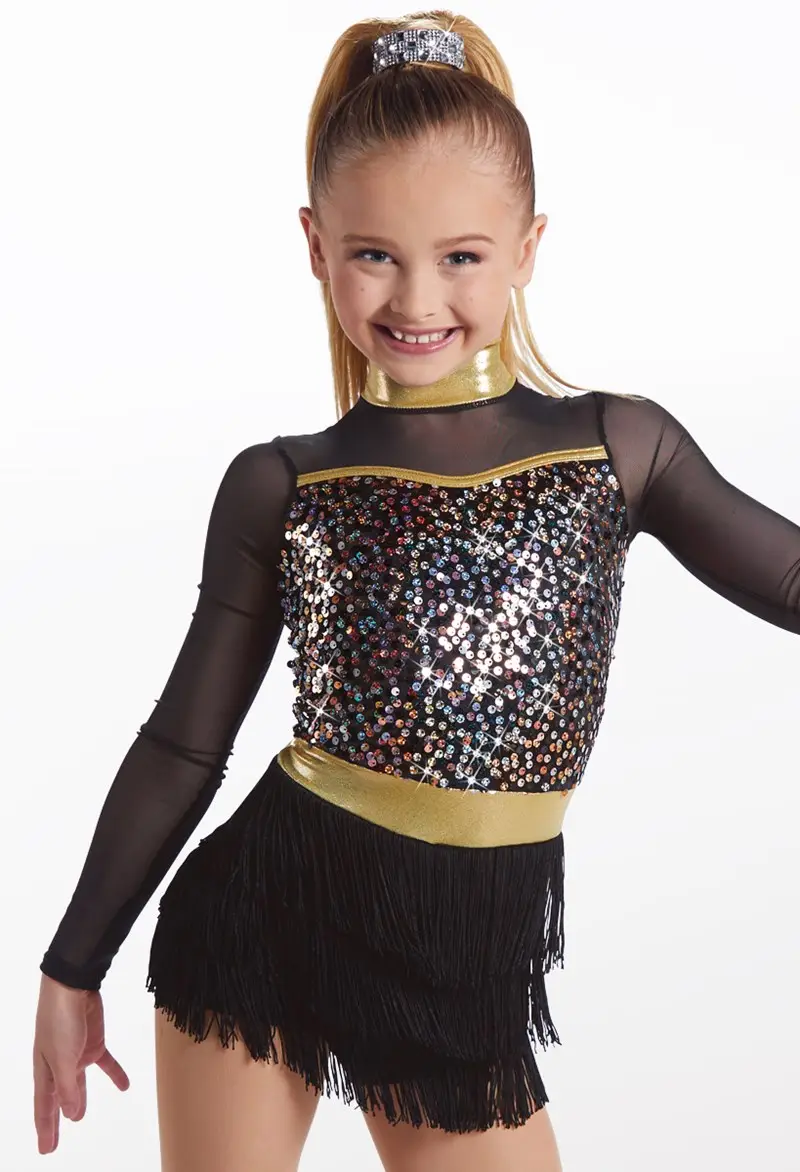 slim fit dress slacks Taylor Swift Fearless Tour Inspired Gold Fringe Costume Dress – Mia Belle  Girls main image 1