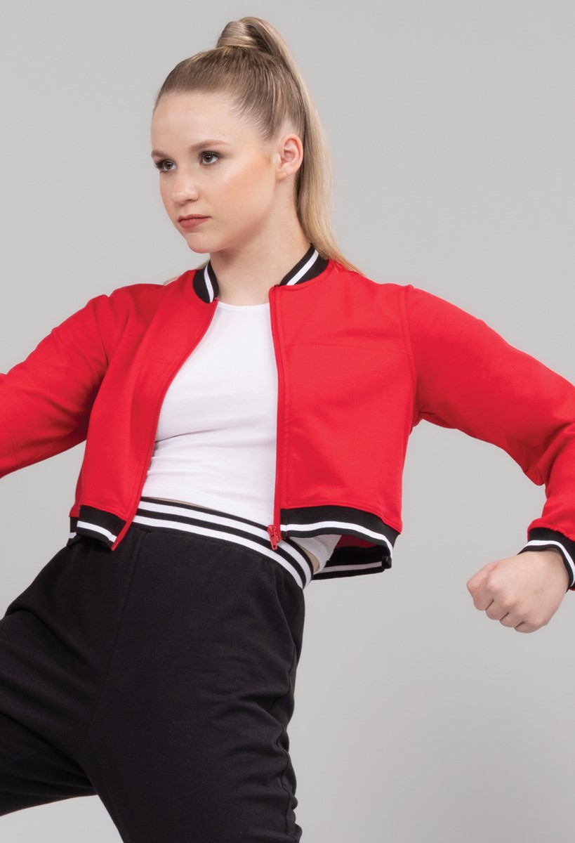 French Terry Cropped Zip-Up Jacket | Weissman®