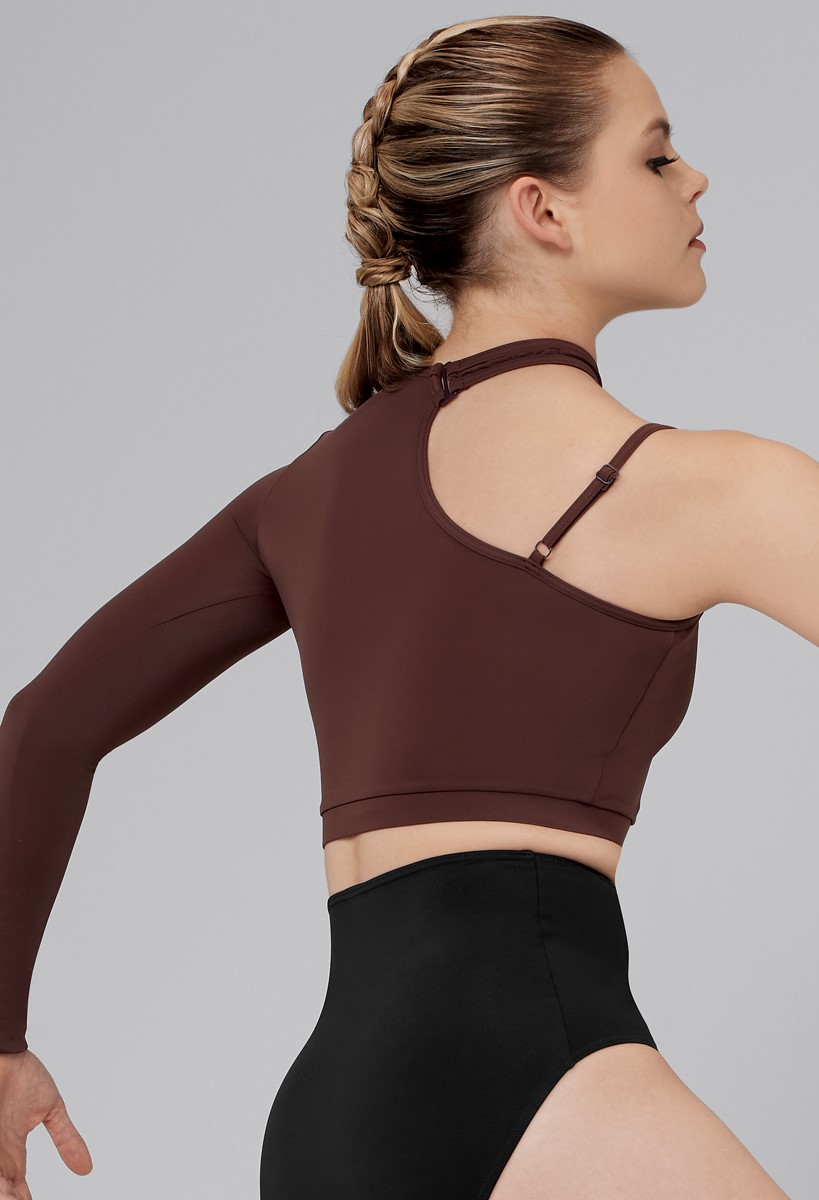 Asymmetric Cutout One Sleeve Crop Top | Weissman®