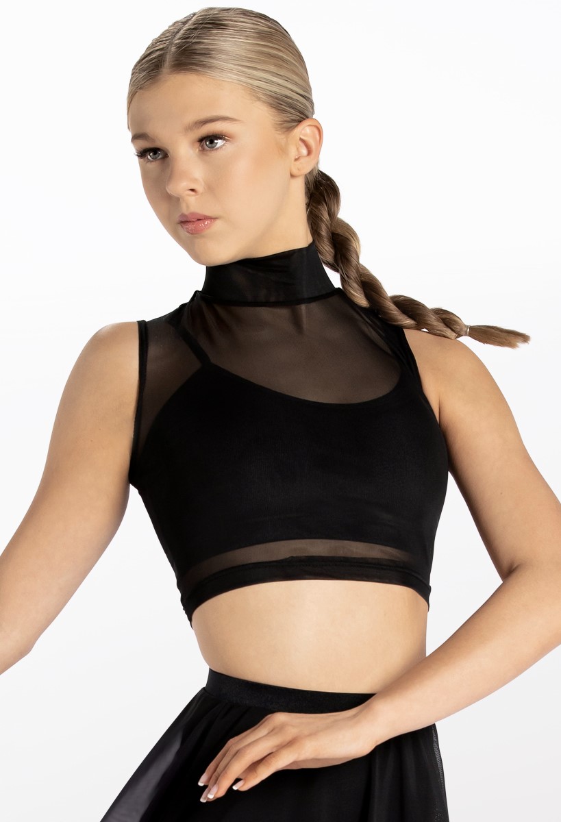 Black Mock Neck Croptop | Weissmans®