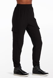 Women Urban Dance Pants Mesh Panel Pocket Joggers - S / Black - Black
