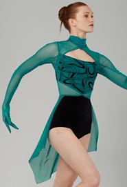 Lace Asymmetrical Long Sleeve Unitard  Unitard, Modern dance costume,  Dance outfits