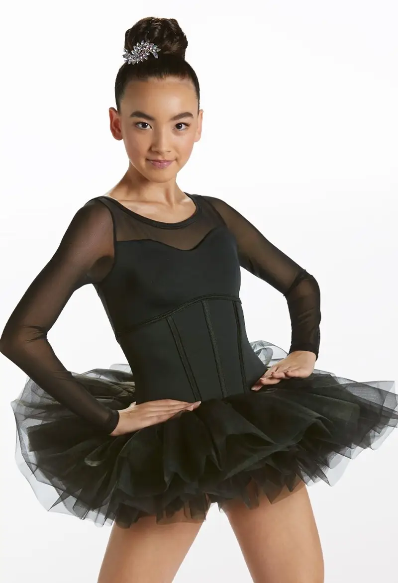 black mini dress fashion nova Black Platter Tutu with Purple and Gold Appliques main image 1