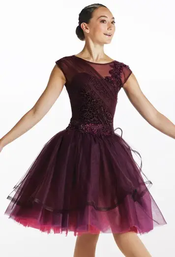 weissman asymmetrical mesh drape dress Asymmetrical Mesh Drape Dress – DanceBoxNZ