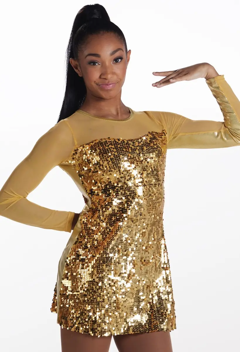 Womens Gold Sparkle Dress | Weissmans