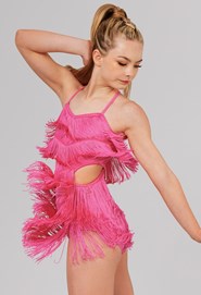 Performance Costume Polyester Sequins Tassel Girls Dance Crop Tops