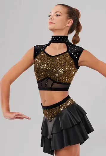 Metallic Sequin Crop Top & Skirt Set (YOURE GOOD AT THIS!) main image 1